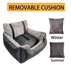 Asiento de coche suave para perros pequeños, cama de viaje para el hogar, totalmente desmontable y lavable, elevador para gatos con bolsillo de almacenamiento - Product Image 4