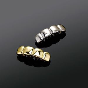 <span class=keywords><strong>Grillz</strong></span> personnalisés en cuivre poli brillant à 4 dents pour hommes, haute précision, bijoux fins pour rappeurs, vente en gros - Product Image 1