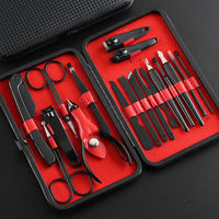 Coupe-ongles en acier inoxydable personnalisé avec logo, anti-rouille, pour couper les cuticules, ensemble d'outils de manucure de 24 pièces