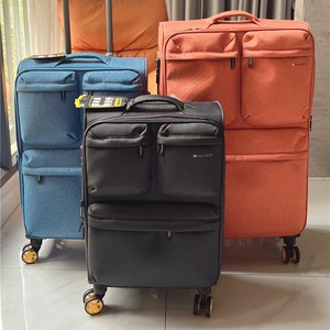 Oxford Cloth Luggage 20 Inch Carry On 4 <b>Wheels</b> Solid Color Zipper Opening Leisure Travel Suitcase - Product Image 1