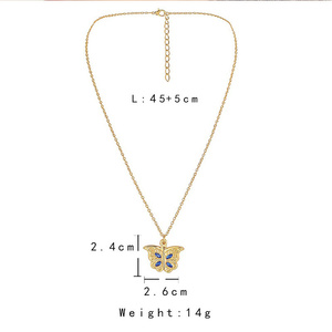 Collar con colgante de álbum de mariposa abierta de moda <span class=keywords><strong>para</strong></span> parejas 'I Love You' declaración joyería regalo cadena de eslabones de aleación <span class=keywords><strong>para</strong></span> aniversarios - Product Image 2