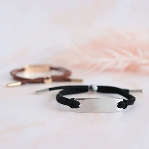 Engraving Personalized ID logo <b>Bracelet</b> Stainless Steel Silver <b>Gold</b> Rectangular Stamping Blanks bar <b>Charm</b> Macrame <b>Bracelets</b> - Product Image 3