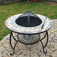 Tuile de mosaïque ronde de style vintage Table de foyer pour barbecue extérieur Chauffage extérieur Camping