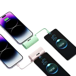 Kleine Kapsel Tasche Größe Notfall Power bank 3000 5000mAh Finger tragbare Mini Power Bank für Iphone Android