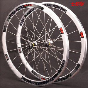 Paire de roues de vélo de route 700C Retro Silver avec frein en V Jantes de course à rayons plats 40mm - Product Image 2
