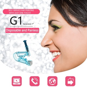 Pistola de Perforación de Oreja de Autoservicio - G1 con Aretes de Cristal Púrpura, Kit Perforador de Oreja Indoloro Desechable, Perforación Segura - Product Image 2