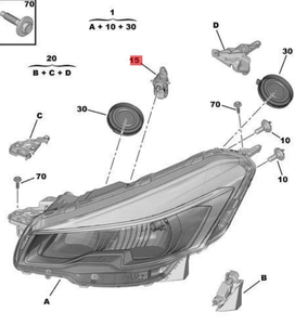 Nuovo Motore di Regolazione Fari OE 89062253 89077898 1608399580 1608400780 per Citroen C5 Peugeot <span class=keywords><strong>508</strong></span> - Product Image 2