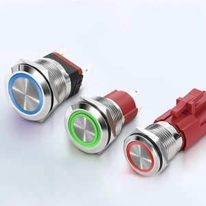 Platte Knop 20a Metalen Drukknop Schakelaar 1no1nc 24V/12V Led Serie Licht Ip67 Voeding - Product Image 5
