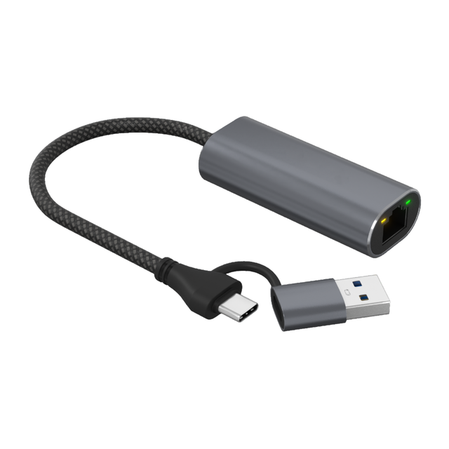 USB Type-C to 2.5Gbps RJ45 Ethernet Adapter 2500Mbps Gigabit LAN Card Plug&Play Driver-Free With Indicator Light for Laptop PC
