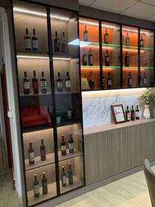 Personalizzato moderno armadietto del vino di alta qualità con luci a LED vetro porte curve angoli <span class=keywords><strong>casa</strong></span> Hotel soggiorno <span class=keywords><strong>casa</strong></span> <span class=keywords><strong>Bar</strong></span> mobili - Product Image 2