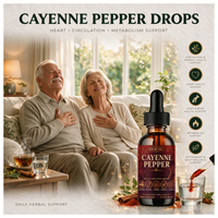 Gouttes liquides de piment de Cayenne certifiées GMP sous marque privée – Soutien multi-herbes pour la circulation cardiaque, le métabolisme et la santé des articulations
