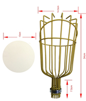 Panier de récolte de fruits rond télescopique en aluminium avec coussin écologique