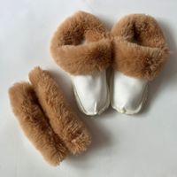 Vente en gros de semelles intérieures en fourrure pelucheuse chaudes couvre-chaussures doublure en peluche longue détachable lavable pantoufles sabots en peluche pour enfant femme homme