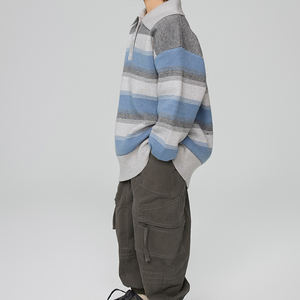 Suéter a Rayas Versátil para Niños, Otoño 2026, Ropa Infantil Nueva, Camisa de Punto con Cuello Polo Informal para Niños Grandes - Product Image 5