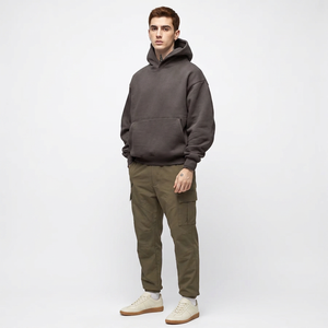 Heavyweight High quality Men blank No <b>string</b> Hoodies fashion cotton drop shoulder pullover Hoodies sweatshirts - Product Image 1