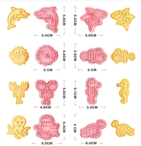 Homesun Bộ dụng cụ cắt bánh quy sinh vật biển 8 cái/hộp 8 chiếc dụng cụ cắt bánh quy lớn cho sinh vật biển cá heo rùa tôm hùm cá mập - Product Image 5