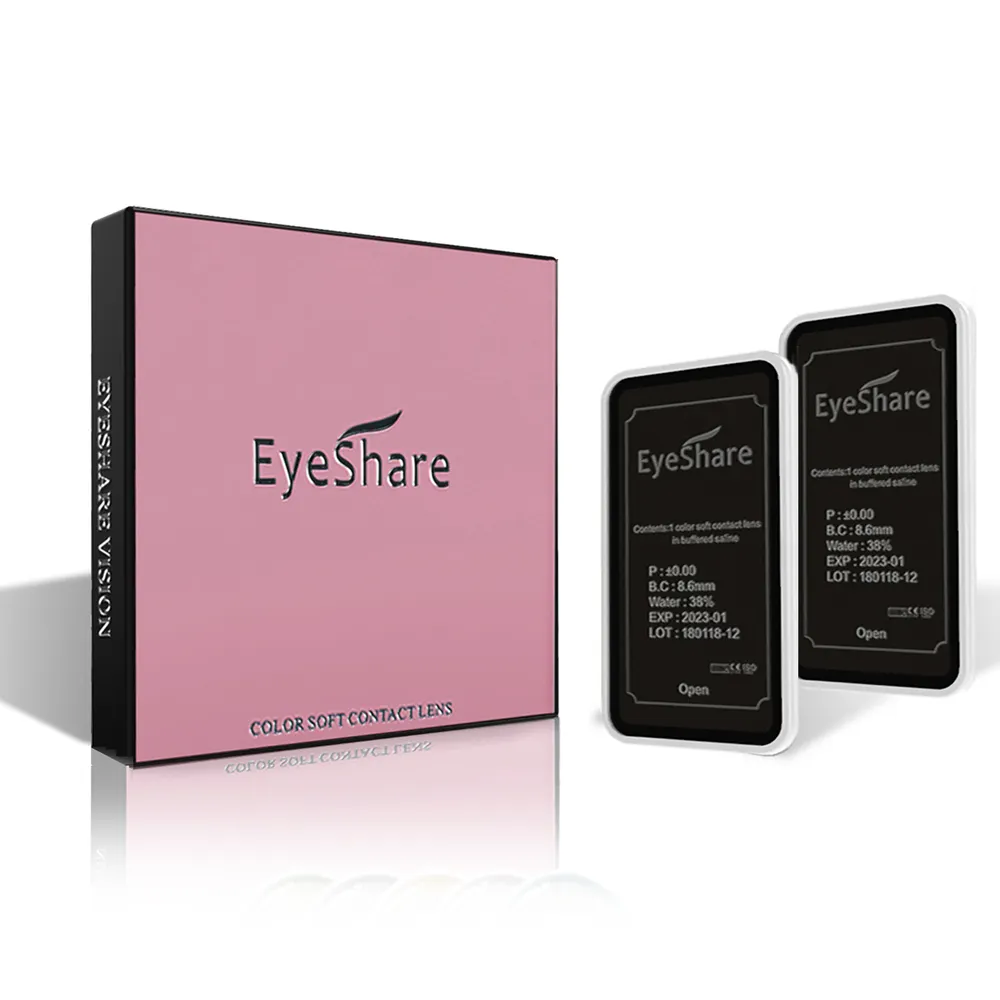 Eyeshare הדפסה אישית מותאמת אישית צבע עדשות אריזה תיבת עדשות מגע צבע אריזה תיבת מגע אישית עדשה לוגו מותאם אישית