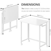 Bureau d'ordinateur mobile pliable de 23,6 pouces avec roulettes, table pour ordinateur portable, bureau portable pour petit espace, canapé, lit
