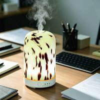 Diffuseur d'huiles essentielles en verre avec fonction minuterie et lumière LED, diffuseur électrique ultrasonique en verre