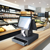 Terminal de caisse tactile POS 15 pouces ABS8000 Quad-core 2.0GHz avec Wi-Fi 6/Bluetooth 5.2 et imprimante thermique - Système Windows
