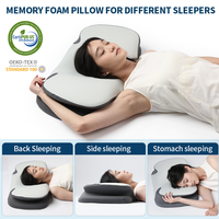 Oreiller de sommeil latéral orthopédique ergonomique oreiller de sommeil pour l'estomac cervical mousse à mémoire de forme et taie d'oreiller amovible