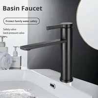 Nouvelle Arrivée Robinet de Lavabo Moderne et Simple en Acier Inoxydable 304 Brossé avec Cartouche Céramique PVD, Monocommande Eau Chaude et Froide pour Installation sur Plan