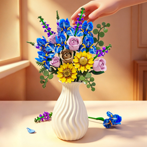 13122 Ensemble de blocs de construction créatifs en forme de bouquet de fleurs, modèle éducatif, jouet de construction à collectionner, cadeaux pour enfants, vente en gros - Product Image 6