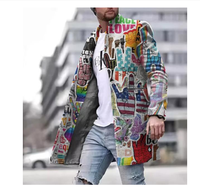Trench-coat tendance et haut élégant pour hommes, veste de tailleur longue de grande taille pour le travail formel