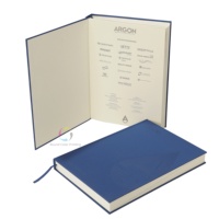 Carnet personnalisé avec couverture en tissu, reliure rigide, journal brodé, logo en feuille d'or, carnet enveloppé de tissu pour cadeau d'affaires
