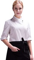 Uniforme de Chef pour femmes, manches 3/4, classique, hôtel, cuisine, Restaurant, veste de Chef d'été, manteau de Chef personnalisé pour hommes, pour la cuisine culinaire