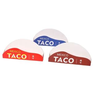 Support à tacos en céramique blanche jetable imprimé sur mesure, résistant à l'huile, pour frites, crêpes, popcorn, nouilles, tacos, à utiliser avec du sucre - Product Image 2