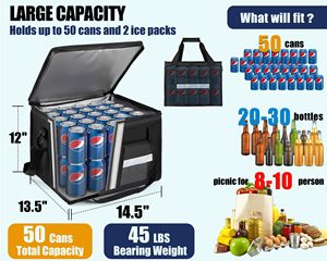 Cooler Bags Custom Logo Insulated Large Capacity Hand Carry Cooler Bag for Family Picnic Cooler Bags - Product Image 2