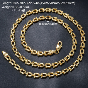 zeadear chunky polished glossy versatile unisex wholesale luxury 18k gold plated <b>chain</b> custom 18k gold necklace - Product Image 6