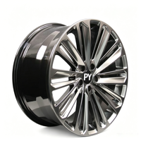 Jantes de voiture PY Brand 15 8.5J V-Spoke argentées usinées 5x114.3 moulées par gravité, certifiées EU et DOT, pour Renault Coupé
