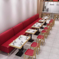 Meubles de restaurant de restauration rapide de style américain, ensemble de table et de chaises rondes pour les cafés et les combinaisons de banquettes