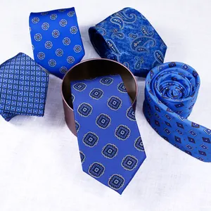 TONIVANI-41批发嵊州中国涤纶数码印花领带Poliester皇家蓝色男式领带