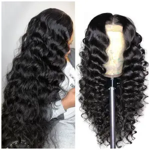 Hd perucas de cabelo humano brasileiro, full virgin, ondulado, encaracolado, transparente, frontal, para mulheres negras