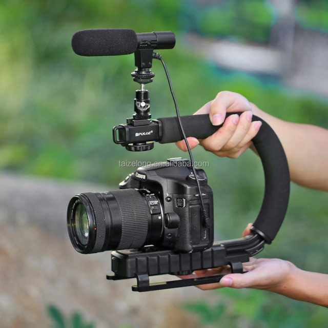 Popular PULUZ U-Grip C-Shaped Handgrip Camera Stabilizer Camera Stabilizing Handle for Vcr DV Camcorder Shoe Mount Handle Pz3113