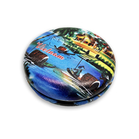 Vente en gros Mini miroirs cosmétiques portables de luxe floraux fleuris Souvenirs Miroir de maquillage rond et compact en cuir avec logo personnalisé