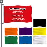 Bandera de poliéster en blanco barata promocional Impresión personalizada de su logotipo, Impresión de doble cara para Promoción de Empresa