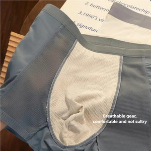 Caleçons Boxer Masculins Ultra-Fins en <span class=keywords><strong>Soie</strong></span> Glacée Respirante pour l'Été, Taille Mi-Haute, Design Évidé pour l'Asie du Sud-Est et l'Afrique - Product Image 5