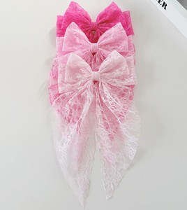 Elegant Lace Bow <b>Spring</b> Hair <b>Clips</b>, Sweet Stylish Ribbon Barrettes for Women Hair Accessories for Back of Head - Product Image 2