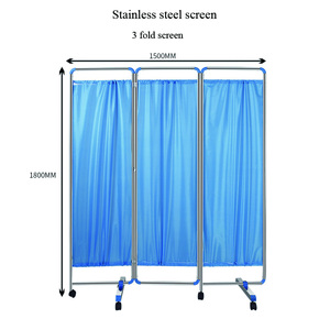 Bán hàng nóng thép không gỉ bệnh viện đồ nội thất 4 gấp y tế đầu giường Phường Màn hình rèm - Product Image 5