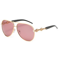Lunettes de soleil tendance à grande monture, protection UV400 pour l'extérieur, style œil de chat, polarisées en métal pour femmes, vente en gros