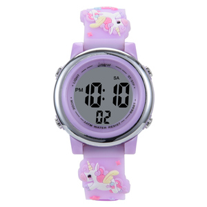 Милые светодиодные часы-секундомер для детей, водонепроницаемые, в виде мыши, для ПК, с подсветкой, будильником, пластиковым ремешком и цифровым дисплеем - Product Image 5