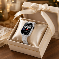 Montre de sport numérique LED pour enfants et adolescents, bracelet souple, écran tactile, podomètre, montre-bracelet avec icône de fréquence cardiaque, 8 couleurs