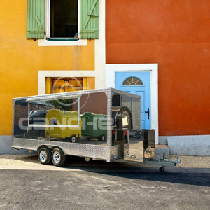 Camión de remolque de comida con personalización cuadrada Popular, carrito de helados de café crepé, camión de comida con certificado Coc - Product Image 1