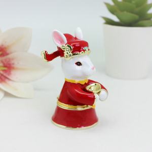 Шкатулка для мелочей SHINNYGIFTS в форме прямоугольника с изображением пары кроликов, с магнитной застежкой, для декора дома и свадеб, прочная фигурка кролика, подарок - Product Image 3