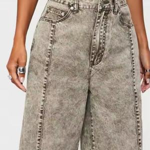 Jean Baggy Nouvelle Collection à Prix Bas, 100% Coton, Style Vintage Streetwear, Coupe Oversize, Délavé à l'Acide, Taille Basse - Product Image 4