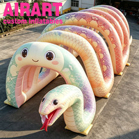 Tunnel pour animaux sur mesure, passage gonflable amusant en forme de serpent pour parc d'attractions pour enfants avec éclairage LED